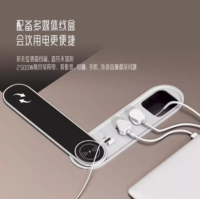 轻奢现代简约高档烤漆会议桌长条桌大型会议培训洽谈办公桌椅组合